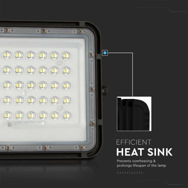 LED Екстериорен соларен прожектор LED/10W/3,2V IP65 4000K черен + д.у