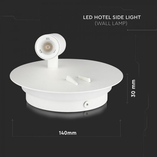 LED аплик LED/3W/230V + LED/6W/230V 3000K бял