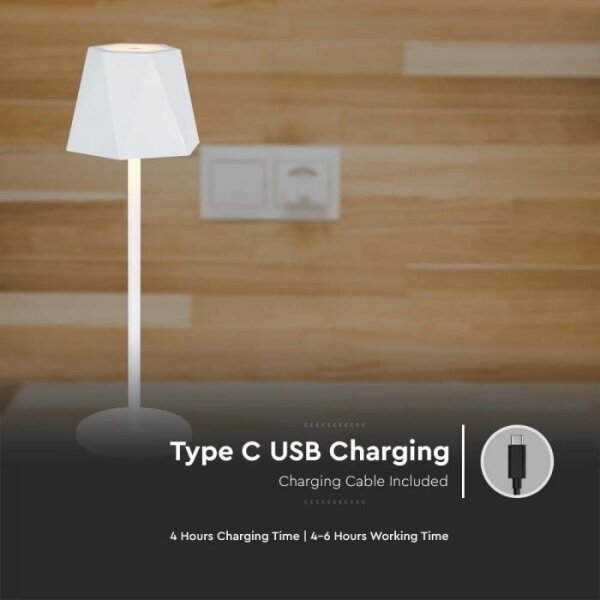 LED регулируема презареждаема настолна лампа LED/4W/5V 3000-6000K 1800 mAh бяла