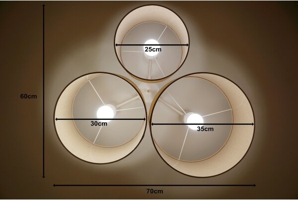 Duolla - Плафон ROLLER TRIO 3xE27/60W/230V бежов