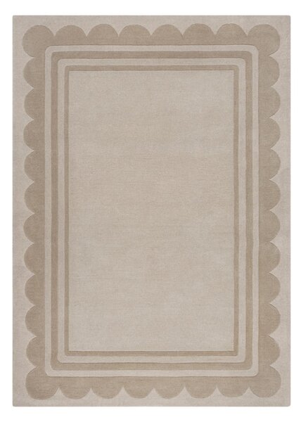 Ръчно изработен вълнен килим естествен 120x170 cm Lois Scallop – Flair Rugs