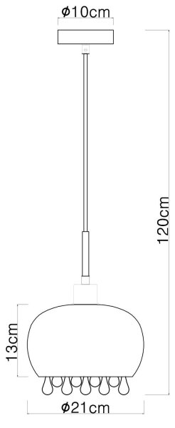 Globo 15839H - Пендел CORRY 1xE27/9W/230V Ø 21 см