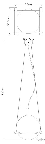 Globo 15883H - Пендел LEONA 1xE27/15W/230V