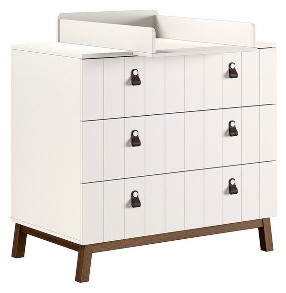 Бежов детски скрин с маса за преповиване 98,5x94x57 cm Sezane – Vipack