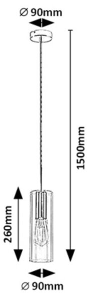 Rabalux 72049 - Пендел ESTA 1xE27/40W/230V прозрачен/черен