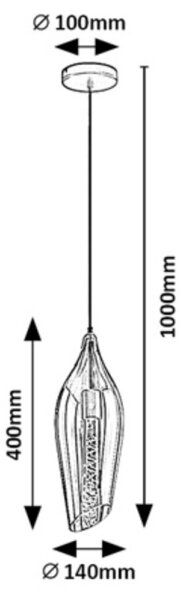 Rabalux 72201 - Пендел BELLINI 1xE27/60W/230V