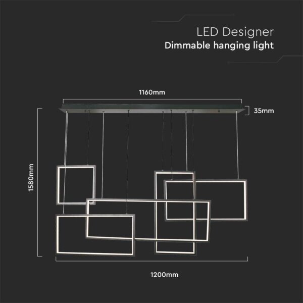 LED Димируем пендел LED/45W/230V 3000K черен