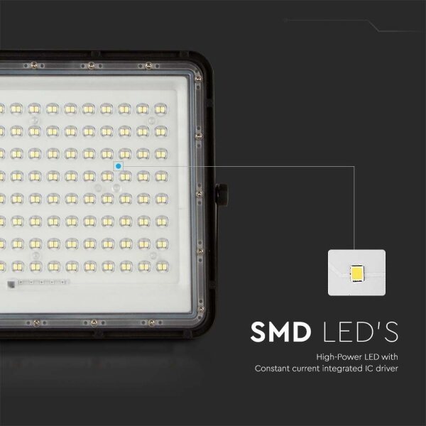 LED Екстериорен соларен прожектор LED/20W/3,2V 6400K черен + д.у