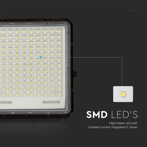 LED Екстериорен соларен прожектор LED/30W/3,2V 6400K черен + д.у