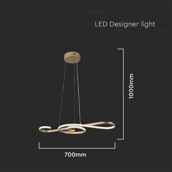 LED Пендел LED/18W/230V 3000K златист