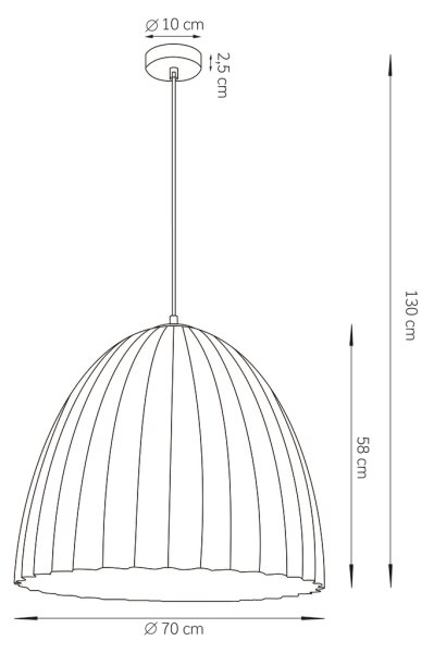 Пендел TELMA 1xE27/60W/230V Ø 70 см черен/златист