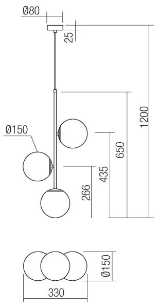 Redo 01-2627 - Пендел NIVA 3xE14/28W/230V