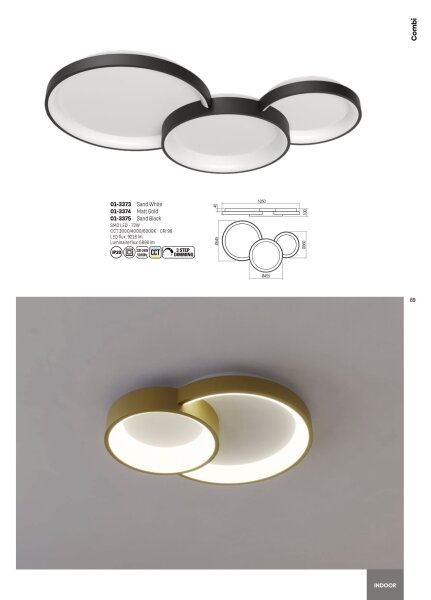 Redo 01-3375 - LED Димируем плафон COMBI LED/72W/230V CRI98 черен