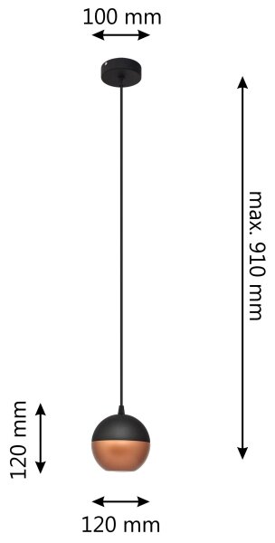 LED Пендел MIDWAY 1xGU10/4,8W/230V черен/меден