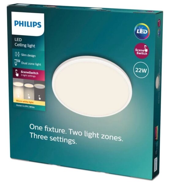 Philips- LED Димируем плафон OZZIET SCENE SWITCH LED/22W/230V 2700K