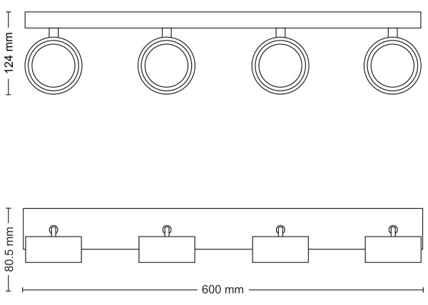 Philips - LED Спот BRACIA 4xLED/5,5W/230V черен