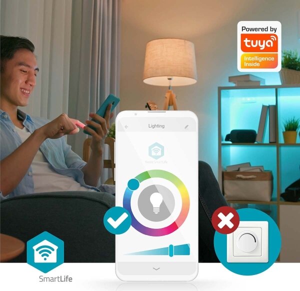 Nedis WIFILAC31WT - LED RGBW Димируема лампа LED/18W/230V 2700-6500K Wi-Fi