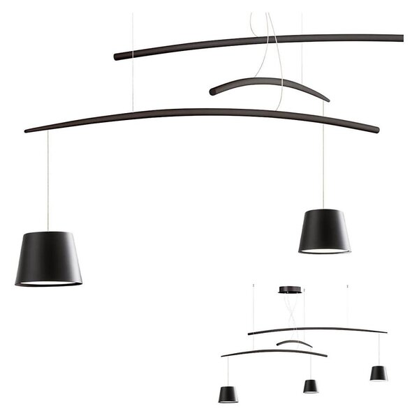Redo 01-1525 - LED Пендел LOLLI 3xLED/6W/230V черен