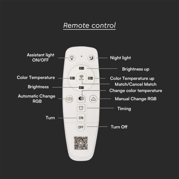 LED Димируем плафон LED/95W/230V 3000-6500K + д.у