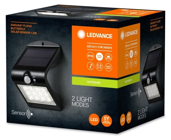 Ledvance- LED Соларен аплик със сензор ПЕПЕРУДА LED/1,5W/3,7V IP65