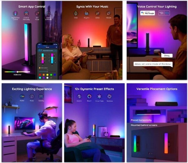 Govee - Комплект 2x Flow Plus SMART LED TV & Gaming RGBICWW Wi-Fi
