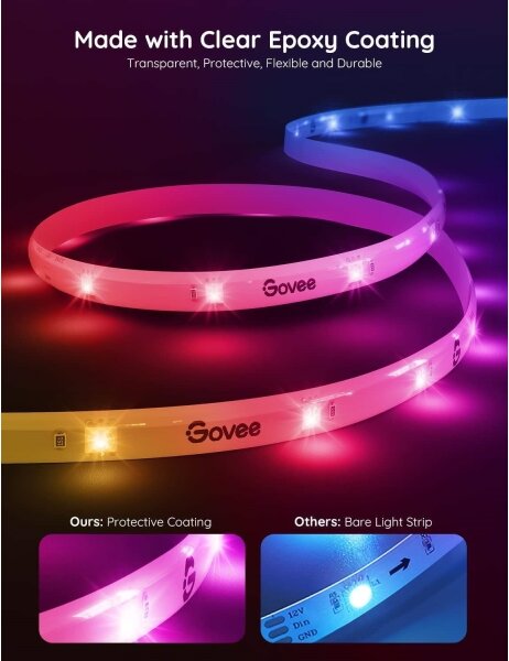 Govee - Wi-Fi RGBIC Smart PRO LED лента 5 м - изключително издръжлив