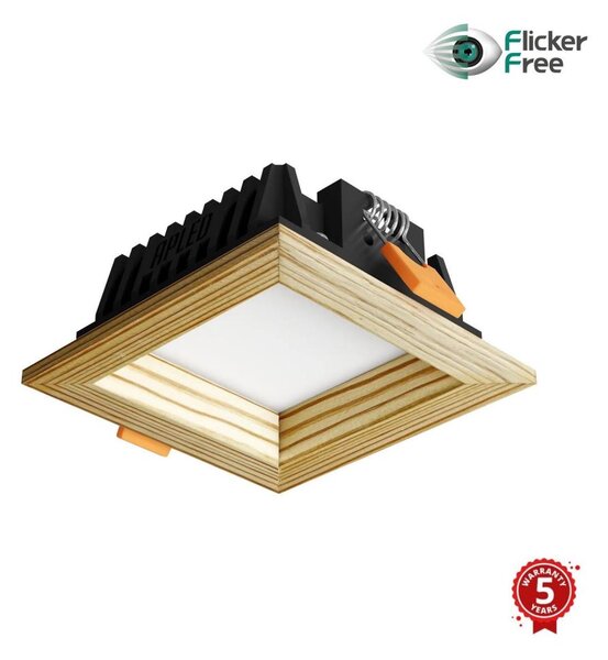 APLED - LED Лампа SQUARE WOODLINE LED/3W/230V 4000K 9x9 см бор масивнo дървo