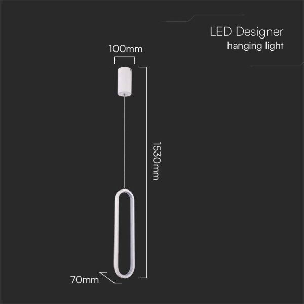 LED Пендел LED/13W/230V 4000K бял