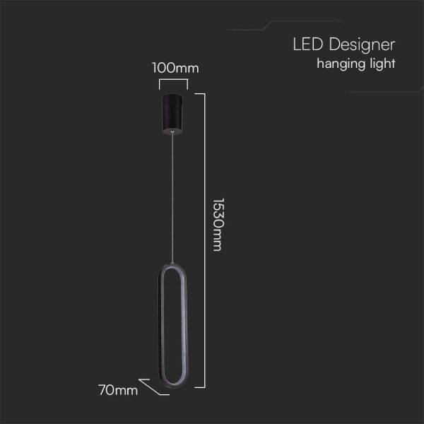 LED Пендел LED/13W/230V 3000K черен