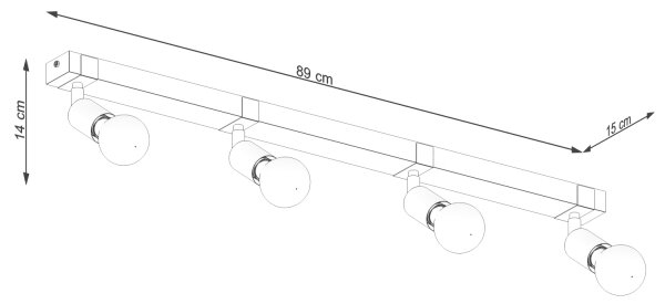 Sollux SL.1298 - Спот ZUCA 4xE27/15W/230V черен