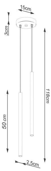 Sollux SL.1305 - Пендел PASTELO 2xG9/8W/230V златист