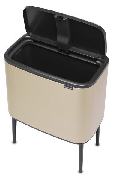 Кош за боклук Brabantia Bo Touch 1003213, 36 л, Плавно и безшумно отваряне, Голям отвор, Златен металик