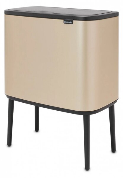 Кош за боклук Brabantia Bo Touch 1003213, 36 л, Плавно и безшумно отваряне, Голям отвор, Златен металик