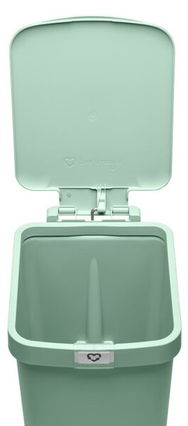 Кош за боклук с педал Brabantia StepUp 1008481, 16 л, Екологични материали, Голям отвор, Светлозелен