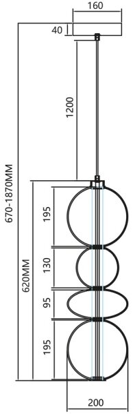 LED Пендел DAPHNE LED/36W/230V сив