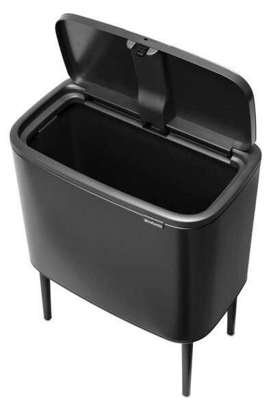 Кош за боклук Brabantia Bo Touch 1008854, 36 л, Плавно и безшумно отваряне, Голям отвор, Тъмносив