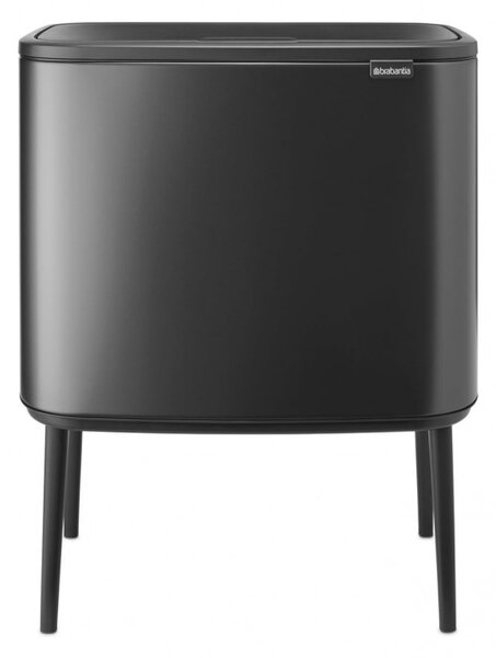 Кош за боклук Brabantia Bo Touch 1008854, 36 л, Плавно и безшумно отваряне, Голям отвор, Тъмносив