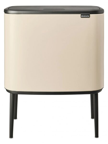 Кош за боклук Brabantia Bo Touch 1005547, 11+23 л, Плавно и безшумно отваряне, Голям отвор, Бежов