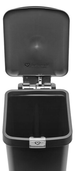Кош за боклук с педал Brabantia StepUp 1008479, 16 л, Екологични материали, Голям отвор, Тъмносив