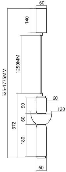 LED Пендел CAMPO LED/19W/230V