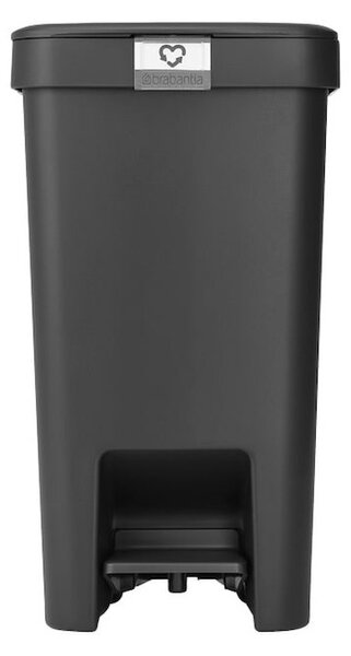 Кош за боклук с педал Brabantia StepUp 1008479, 16 л, Екологични материали, Голям отвор, Тъмносив