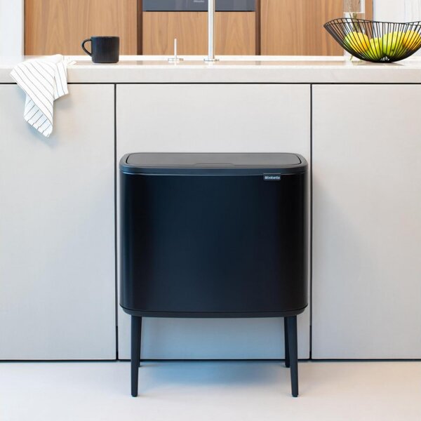 Кош за боклук Brabantia Bo Touch 651106, 36 л, Плавно и безшумно отваряне, Голям отвор, Черен