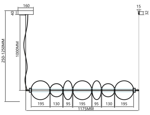 LED Пендел DAPHNE LED/40W/230V златист