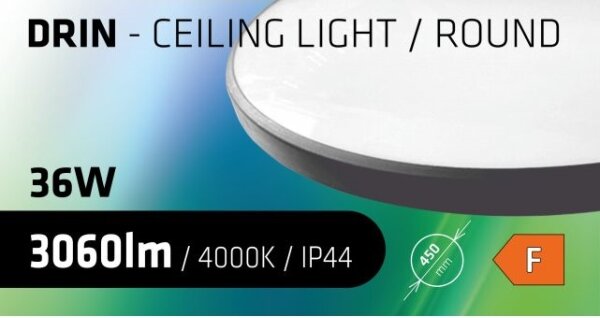 LED Плафон за баня CIRCLE LED/36W/230V 4000K Ø 45 см IP44 черен