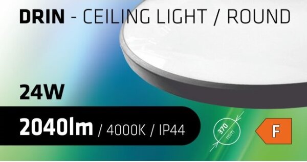 LED Плафон за баня CIRCLE LED/24W/230V 4000K Ø 37 см IP44 черен