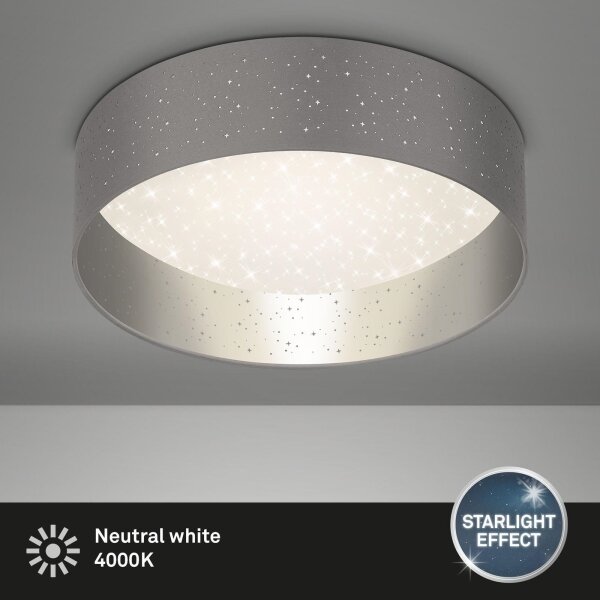 Briloner 3882-014 - LED Плафониера MAILA STARRY LED/18W/230V сив/сребрист