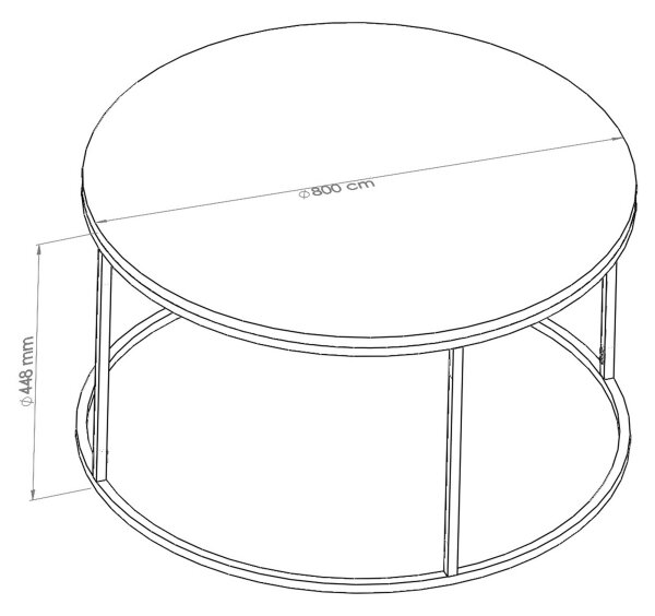 Масичка за кафе STARTIS 80x45 см черен