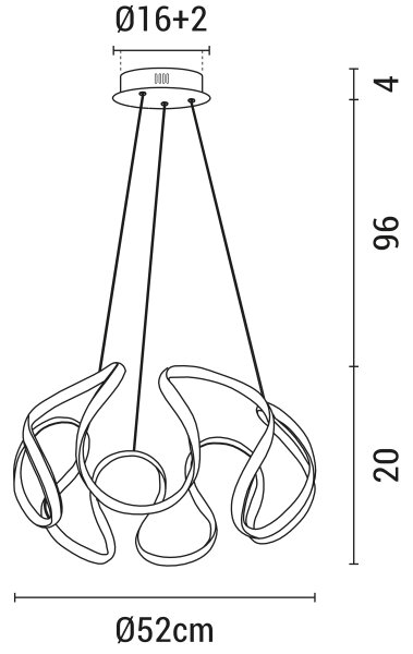 LED Пендел LED/60W/230V 3000K черен