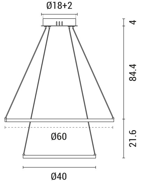 LED Пендел LED/37W/230V 3000K бял