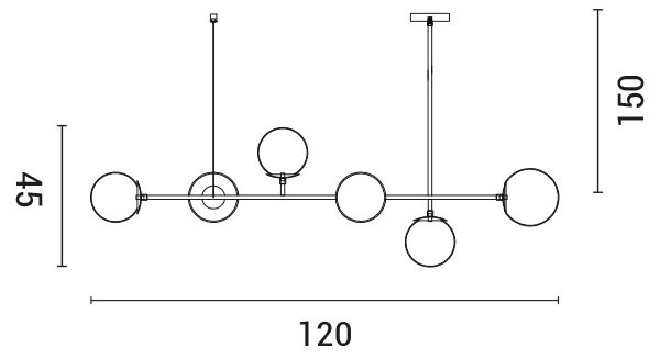 Пендел 6xE27/10W/230V златист